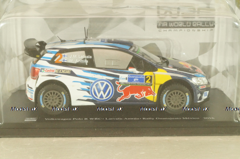 Volkswagen Polo R WRC #2, Winner Rally Guanajuato Mexico 2016, Latvala/Anttila, WRC Collection, Hachette #64, 1:24