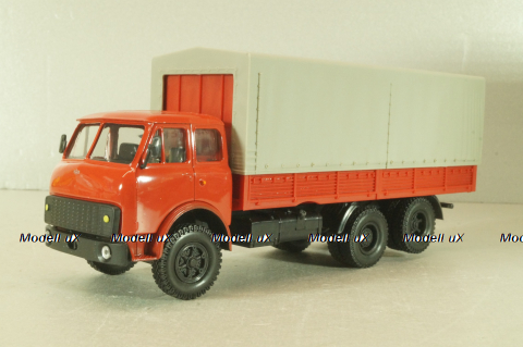 Маз-516В, красный с тентом, Наш автопром 1:43