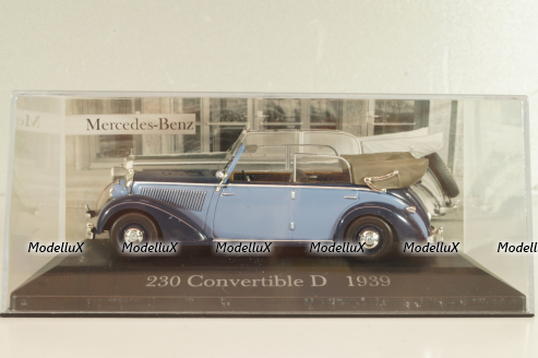 Mercedes-Benz 230 Cabriolet D 1939, blue, MBOMS015, Mercedes-Benz Offizielle Modell-Sammlung #15, Altaya 1:43