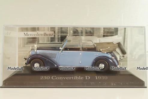 Mercedes-Benz 230 Cabriolet D 1939, blue, MBOMS015, Mercedes-Benz Offizielle Modell-Sammlung #15, Altaya 1:43