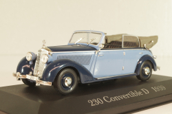 Mercedes-Benz 230 Cabriolet D 1939, blue, MBOMS015, Mercedes-Benz Offizielle Modell-Sammlung #15, Altaya 1:43