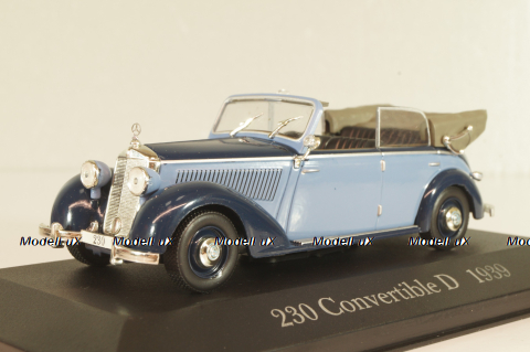 Mercedes-Benz 230 Cabriolet D 1939, blue, MBOMS015, Mercedes-Benz Offizielle Modell-Sammlung #15, Altaya 1:43