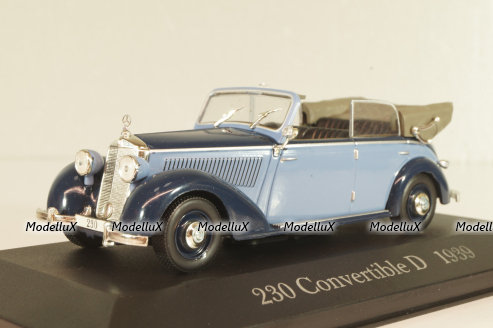 Mercedes-Benz 230 Cabriolet D 1939, blue, MBOMS015, Mercedes-Benz Offizielle Modell-Sammlung #15, Altaya 1:43