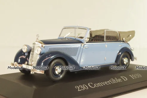 Mercedes-Benz 230 Cabriolet D 1939, blue, MBOMS015, Mercedes-Benz Offizielle Modell-Sammlung #15, Altaya 1:43