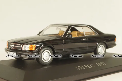 Mercedes-Benz 500 SEC (W126) 1981, black, MBOMS033, Mercedes-Benz Offizielle Modell-Sammlung #33, Altaya 1:43 