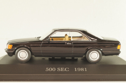 Mercedes-Benz 500 SEC (W126) 1981, black, MBOMS033, Mercedes-Benz Offizielle Modell-Sammlung #33, Altaya 1:43 
