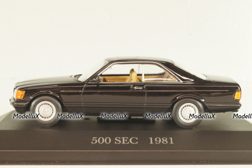 Mercedes-Benz 500 SEC (W126) 1981, black, MBOMS033, Mercedes-Benz Offizielle Modell-Sammlung #33, Altaya 1:43 