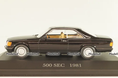 Mercedes-Benz 500 SEC (W126) 1981, black, MBOMS033, Mercedes-Benz Offizielle Modell-Sammlung #33, Altaya 1:43 