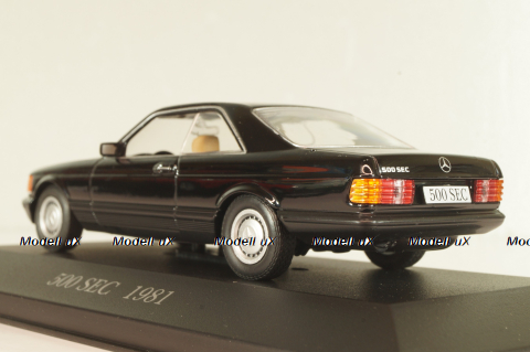 Mercedes-Benz 500 SEC (W126) 1981, black, MBOMS033, Mercedes-Benz Offizielle Modell-Sammlung #33, Altaya 1:43 