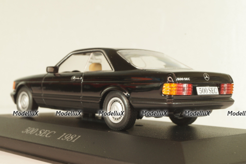 Mercedes-Benz 500 SEC (W126) 1981, black, MBOMS033, Mercedes-Benz Offizielle Modell-Sammlung #33, Altaya 1:43 