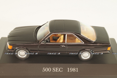 Mercedes-Benz 500 SEC (W126) 1981, black, MBOMS033, Mercedes-Benz Offizielle Modell-Sammlung #33, Altaya 1:43 