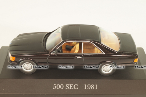 Mercedes-Benz 500 SEC (W126) 1981, black, MBOMS033, Mercedes-Benz Offizielle Modell-Sammlung #33, Altaya 1:43 