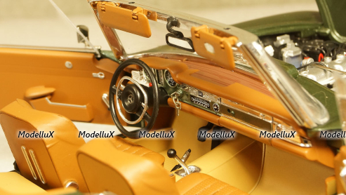 Mercedes 280 SL W113 со сьемным тентом 1966 greenmetallic, Schuco 1:18