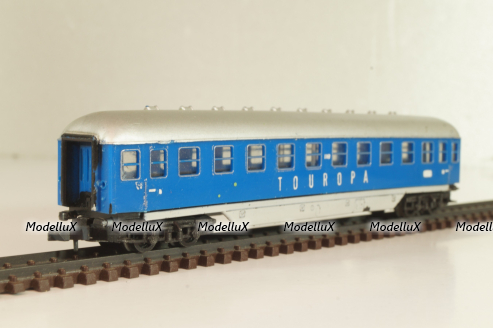Вагон пассажирский Touropa 2-класс, (number ), 4-х осный, DB, Epoche III (1949 - 1970) , синий, 0343, Arnold 1:160 (N) #1