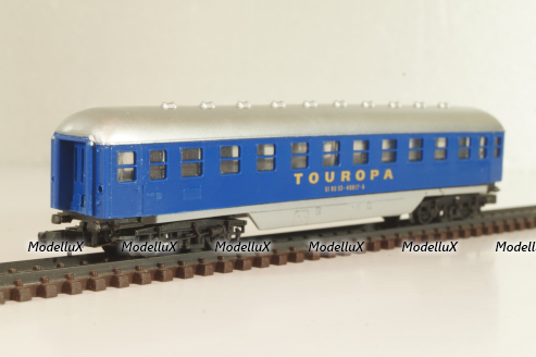 Вагон пассажирский Touropa 2-класс, (number 51 80 53 - 40017 - 6 ), 4-х осный, DB, Epoche III (1949 - 1970) , синий, 0343, Arnold 1:160 (N) #3