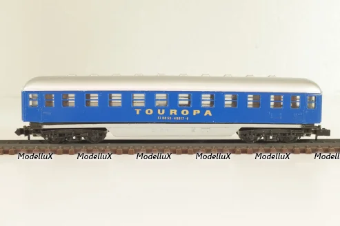 Вагон пассажирский Touropa 2-класс, (number 51 80 53 - 40017 - 6 ), 4-х осный, DB, Epoche III (1949 - 1970) , синий, 0343, Arnold 1:160 (N) #3