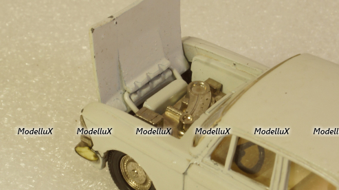 Москвич 408 А1 3 зажима, белый, Тантал/Радон 1:43 
