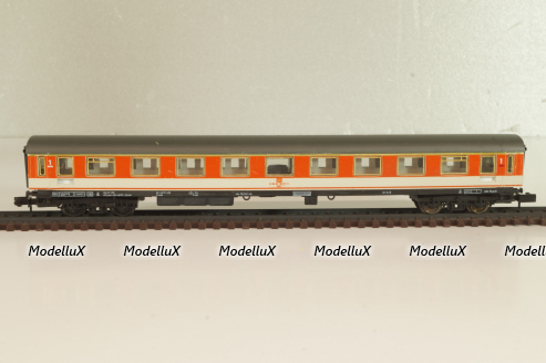 Вагон пассажирский 1-й клас, (number 104 21), 4-х осный, DB, Epoche IV (1970–1985) с освещением, оранжевый/бежевый, 3211, Arnold 1:160 (N)