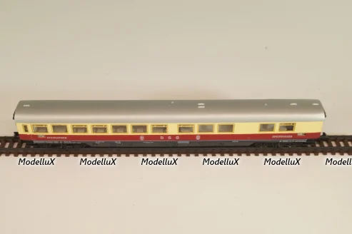 Вагон ресторан, (number 51 80 19-50 171-2), 4-х осный, DRG, Epoche IV (1970–1985) с освещением, белый/красный, 0384, Arnold 1:160 (N)