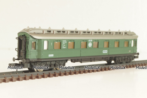 Вагон пассажирский, 1/2-класс (number 178295), 4-х осный, DR, Epoche II (1920 - 1950) с освещением, зеленый, 0338, Arnold 1:160 (N)