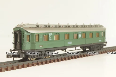 Вагон пассажирский, 1/2-класс (number 178295), 4-х осный, DR, Epoche II (1920 - 1950) с освещением, зеленый, 0338, Arnold 1:160 (N)