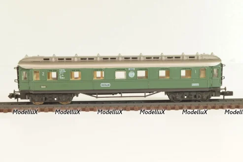 Вагон пассажирский, 1/2-класс (number 178295), 4-х осный, DR, Epoche II (1920 - 1950) с освещением, зеленый, 0338, Arnold 1:160 (N)