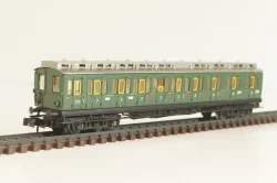 Вагон пассажирский, 2/3-класс (number), 4-х осный, DRG, Epoche II (1920 - 1950) с освещением, зеленый, 2931, Arnold 1:160 (N)