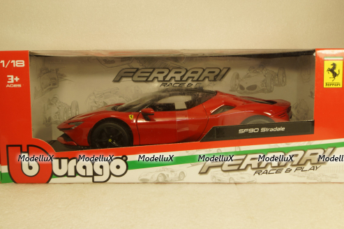 Ferrari SF90 Stradale Hybrid 1000hp 2019, BU16015, Burago 1:18