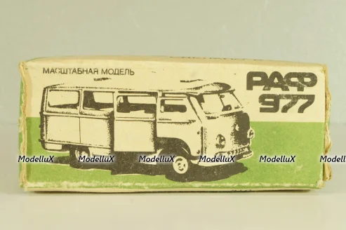 Раф-977, зеленый, з-д Двигатель г.Ленинград, 1:43