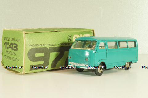 Раф-977, зеленый, з-д Двигатель г.Ленинград, 1:43