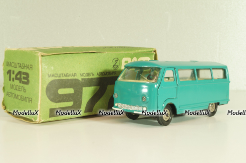 Раф-977, зеленый, з-д Двигатель г.Ленинград, 1:43