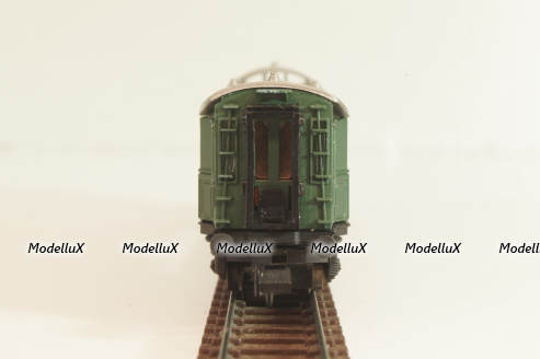 Вагон багажный, (number 180294), 4-х осный, DB, Epoche II (1920 - 1950) с освещением, зеленый, 3362, Arnold 1:160 (N)