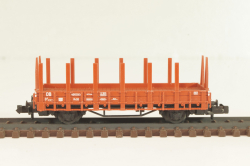 Вагон платформа со стойками (number 400 330), 2-х осный, DB, Epoche III (1949 - 1970), коричневый, 8202, Fleischmann 1:160 (N)
