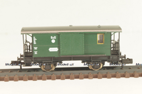 Вагон багажный, 2-х осный, DRG, Epoche II (1920 - 1950) с освещением, зеленый, 8055, Fleischmann 1:160 (N)