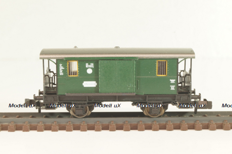 Вагон багажный, 2-х осный, DRG, Epoche II (1920 - 1950) с освещением, зеленый, 8055, Fleischmann 1:160 (N)