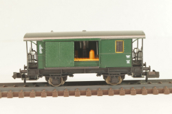 Вагон багажный, 2-х осный, DRG, Epoche II (1920 - 1950) с освещением, зеленый, 8055, Fleischmann 1:160 (N)