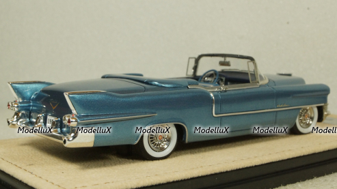 Cadillac Eldorado Biarritz Open top Bahama Blue Metallic 1955, STM55001, Stamp models 1:43
