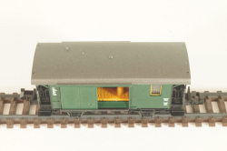 Вагон багажный, 2-х осный, DRG, Epoche II (1920 - 1950) с освещением, зеленый, 8055, Fleischmann 1:160 (N)