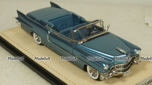 Cadillac Eldorado Biarritz Open top Bahama Blue Metallic 1955, STM55001, Stamp models 1:43