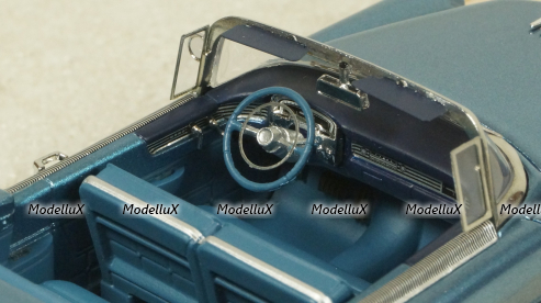 Cadillac Eldorado Biarritz Open top Bahama Blue Metallic 1955, STM55001, Stamp models 1:43