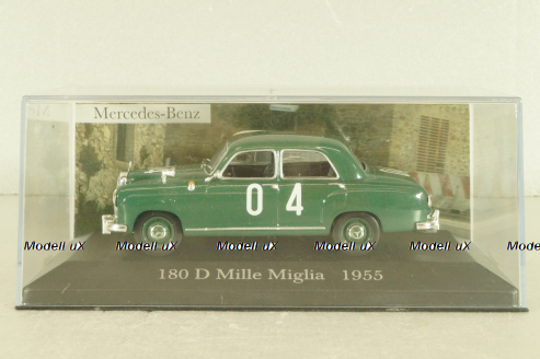 Mercedes-Benz 180 D (W120) #4, Mille Miglia 1955, green, MBOMS080, Mercedes-Benz-Offizielle Modell-Sammlung #80, Altaya 1:43