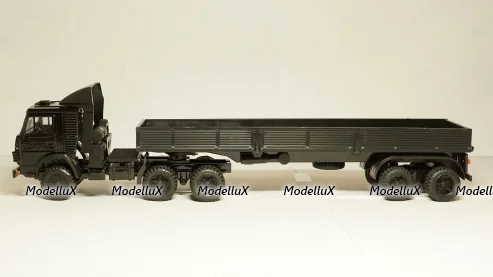 Прицеп автовоз Autotrailer silver, IXO 1:18