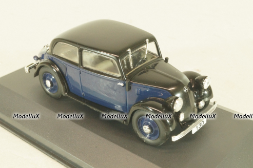 Mercedes-Benz 130 (W23) 1934, black/dark blue, MBOMS023, Mercedes-Benz-Offizielle Modell-Sammlung #23, Altaya 1:43