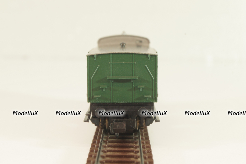 Вагон багажный, (number 055 878), 3-х осный, DRG, Epoche II (1920 - 1950) с освещением, зеленый, 8095, Fleischmann 1:160 (N)