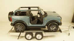 Прицеп автовоз Autotrailer silver, IXO 1:18