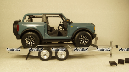 Прицеп автовоз Autotrailer silver, IXO 1:18