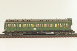 Вагон пассажирский, (number 41 800), 4-х осный, DRG, Epoche II (1920 - 1950) с освещением, зеленый, 8086, Fleischmann 1:160 (N)