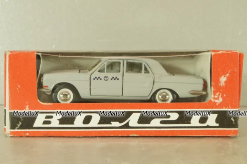 Газ-24 Волга, такси, серая, август 91г., Тантал/Радон 1:43