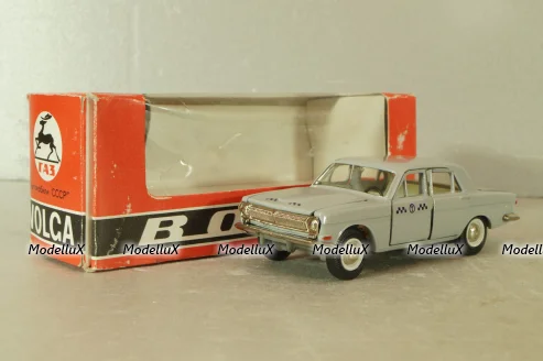 Газ-24 Волга, такси, серая, август 91г., Тантал/Радон 1:43