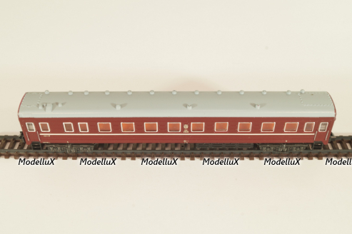 Вагон пассажирский (number), 4-х осный, СЖД, Epoche IV (1970–1985) с освещением, темно-красный, 5/4145, Piko 1:160 (N)